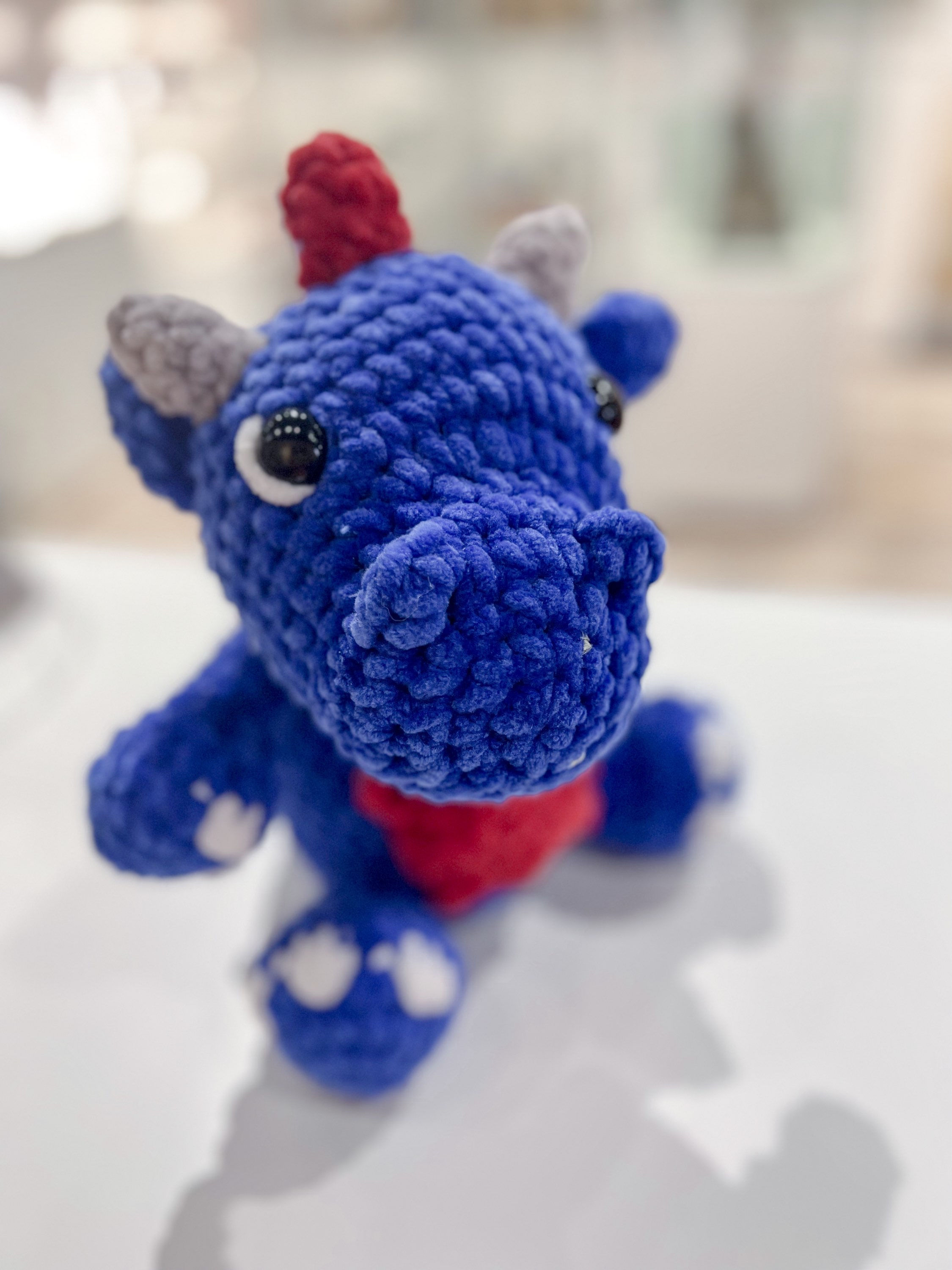 Hand Crocheted Blue Dragon