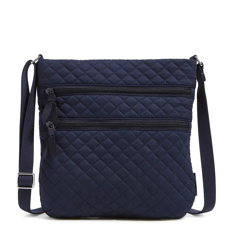 Vera Bradley Classic Navy Triple Zip Hipster Crossbody Bag
