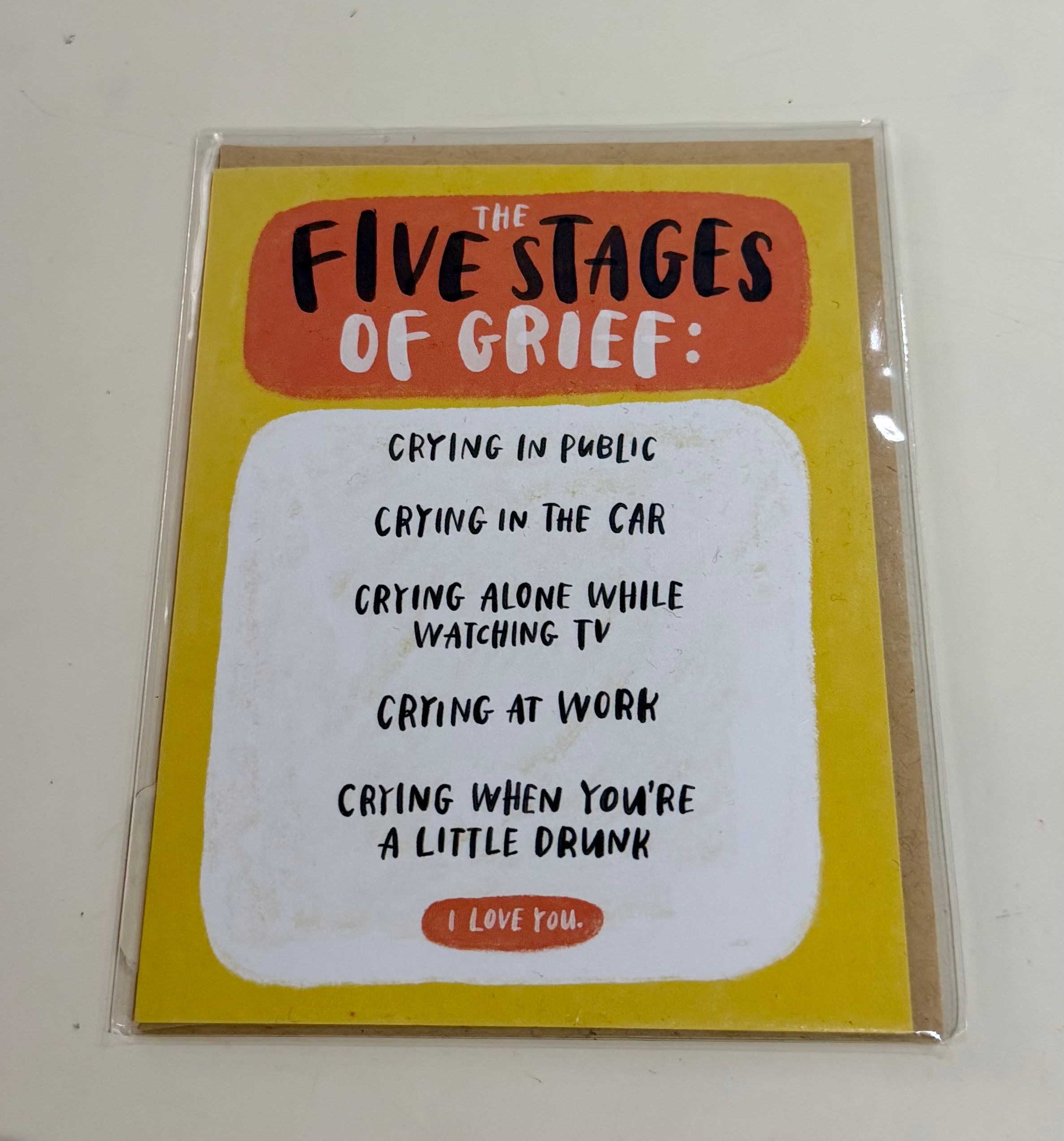 5 Stages Of Grief Blank Card