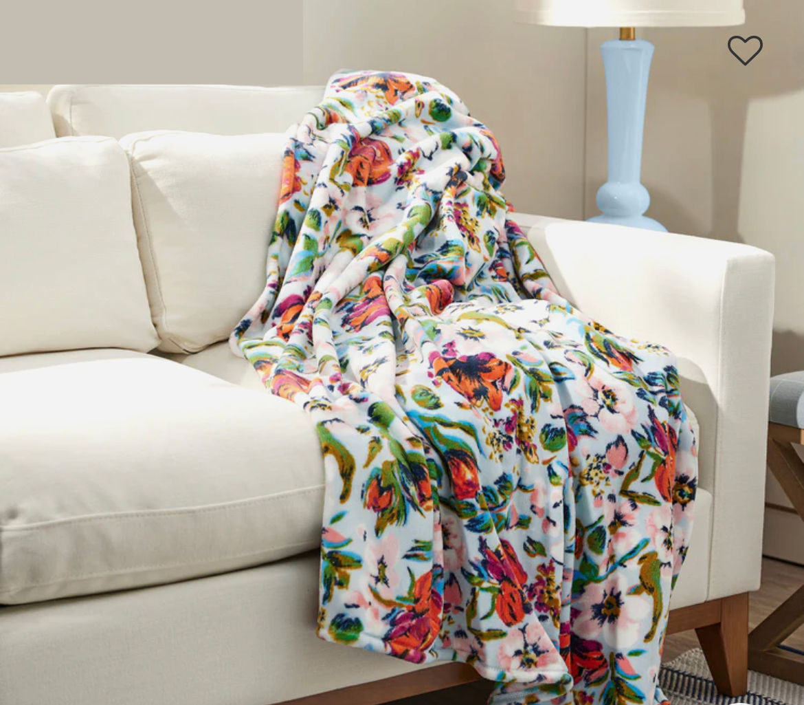 Vera Bradley Sea Air Floral Plush Throw Blanket