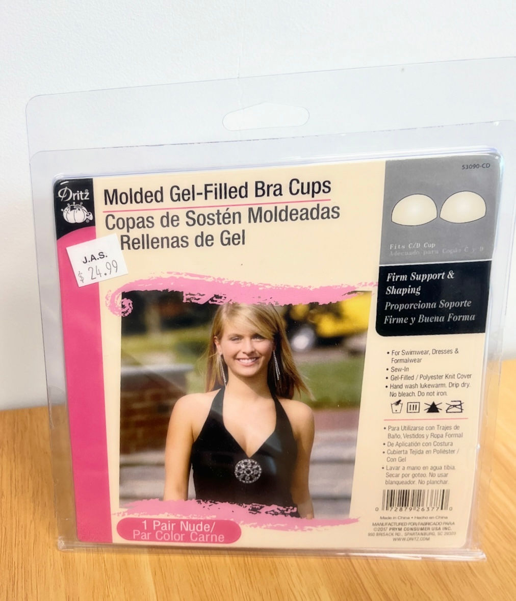 Beige Molded Gel-Filled Bra Cups