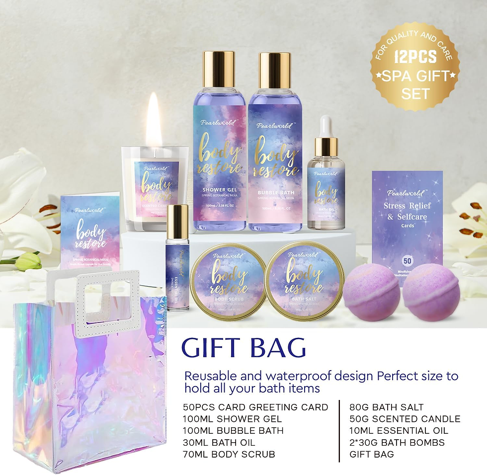 Thumbnail: Spa Gift Set for Women, Whole Body Gift Basket for Teen Girls, 10 Piece Home Spa