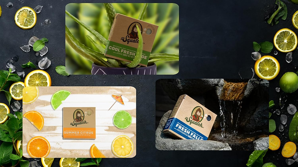 Thumbnail: Aftrican Net Sponge and Dr. Squatch Soap Bundle: Summer Citrus, Cool Fresh Aloe,