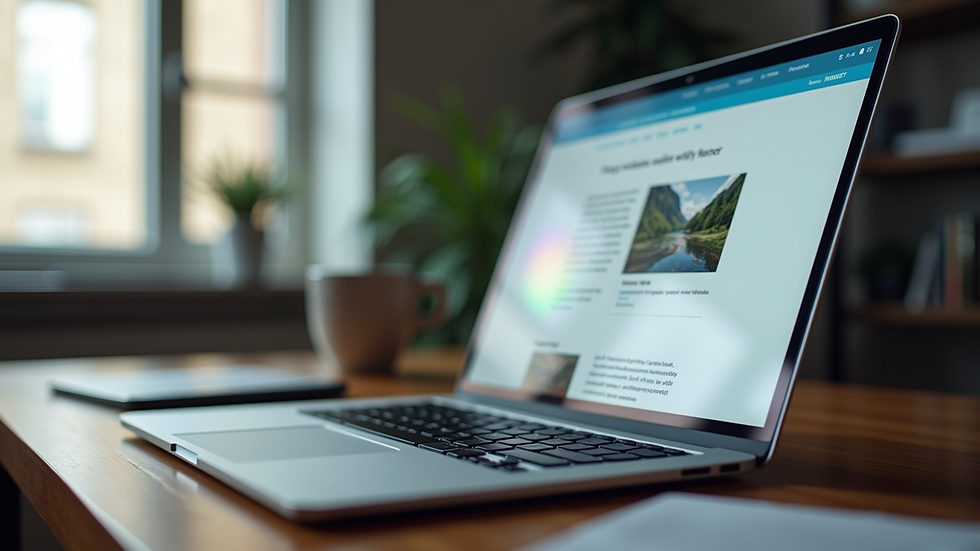 Eye-level view of a modern website interface showcasing user-friendly design