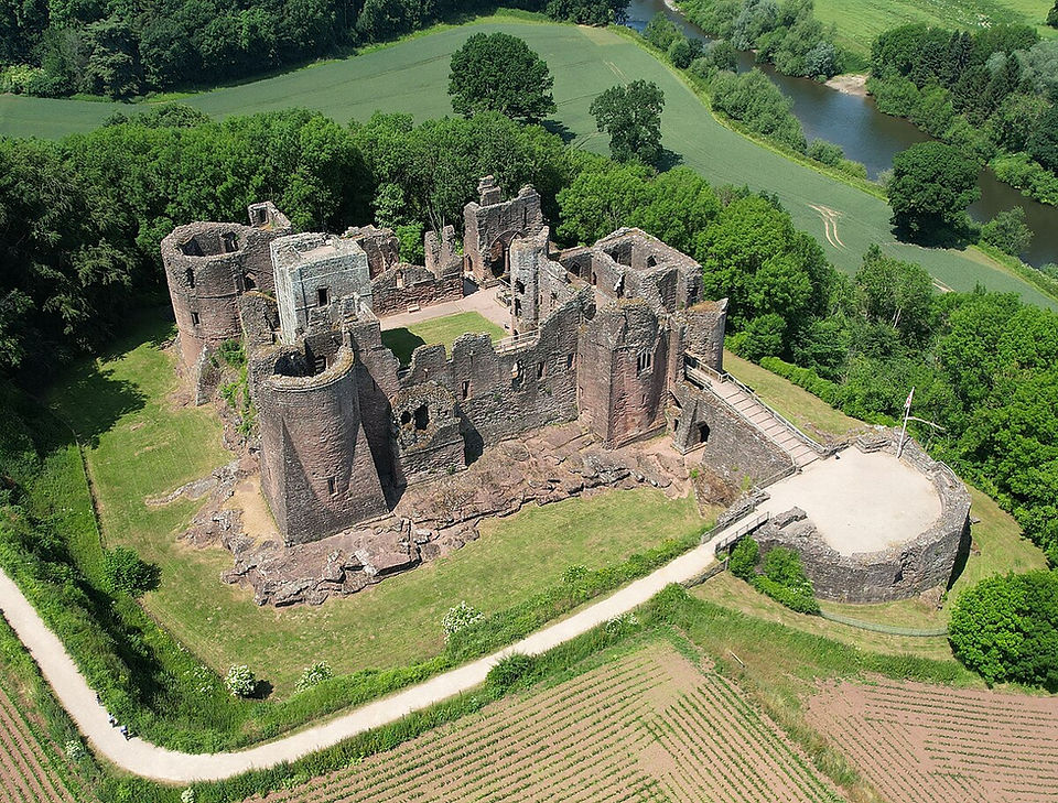 goodrich castle viewed from above