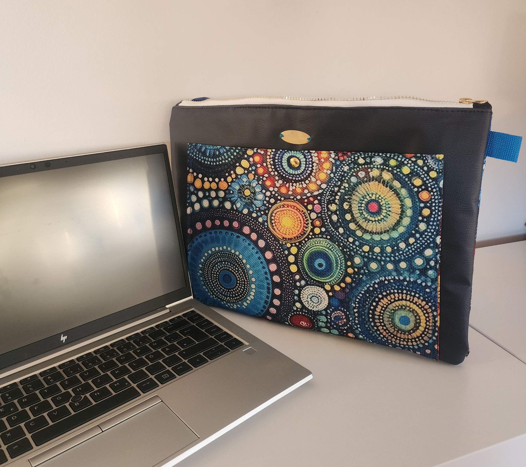 Laptop Çantası - Lacivert Hareler