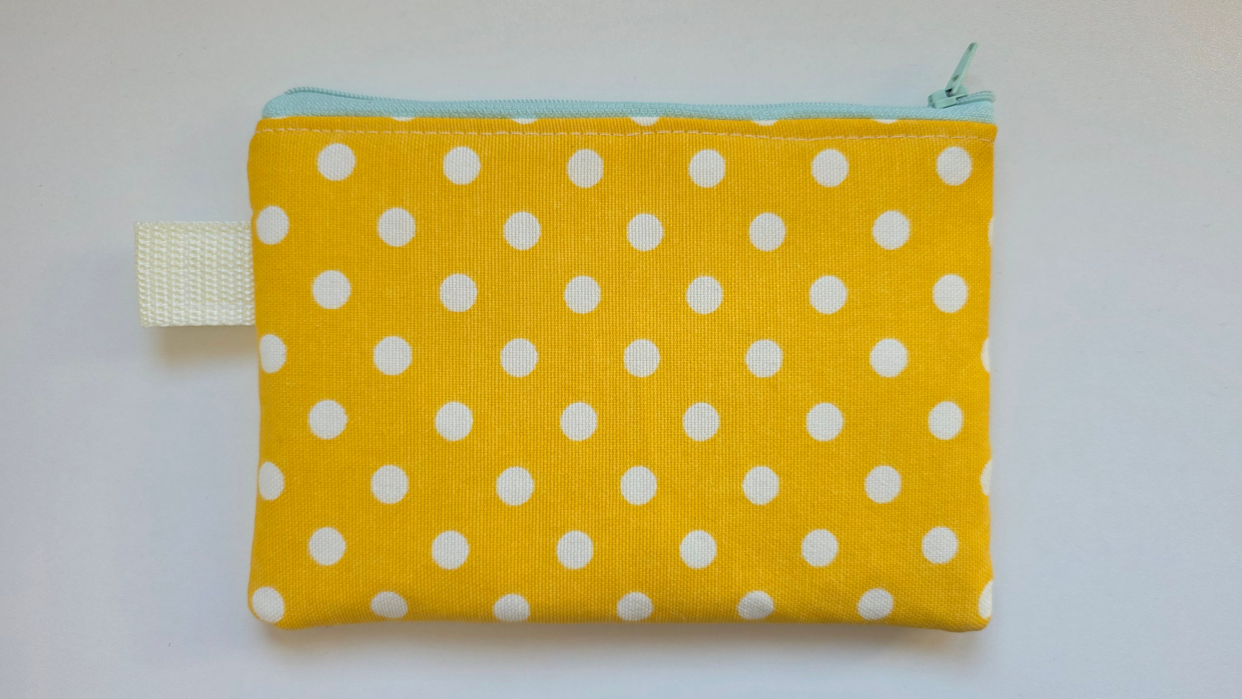 Minibag - Sarı Puantiyeli El Yapımı Fermuarlı Çanta | Makyaj & Seyahat Organizer