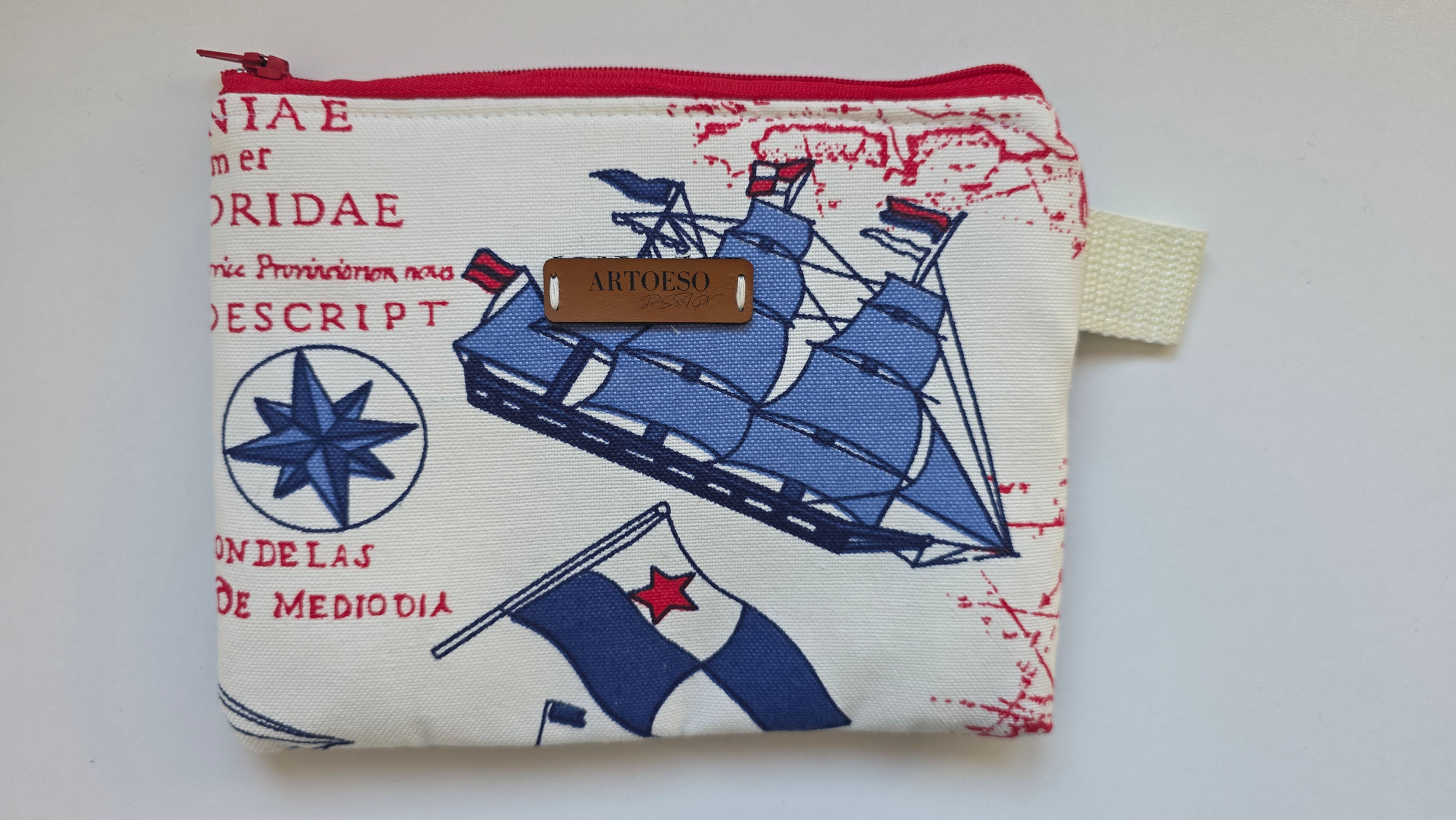 Minibag - Marine Collection - Travel, Toiletry, Cosmetic & Makeup - Vintage Maritime Clutch Bag