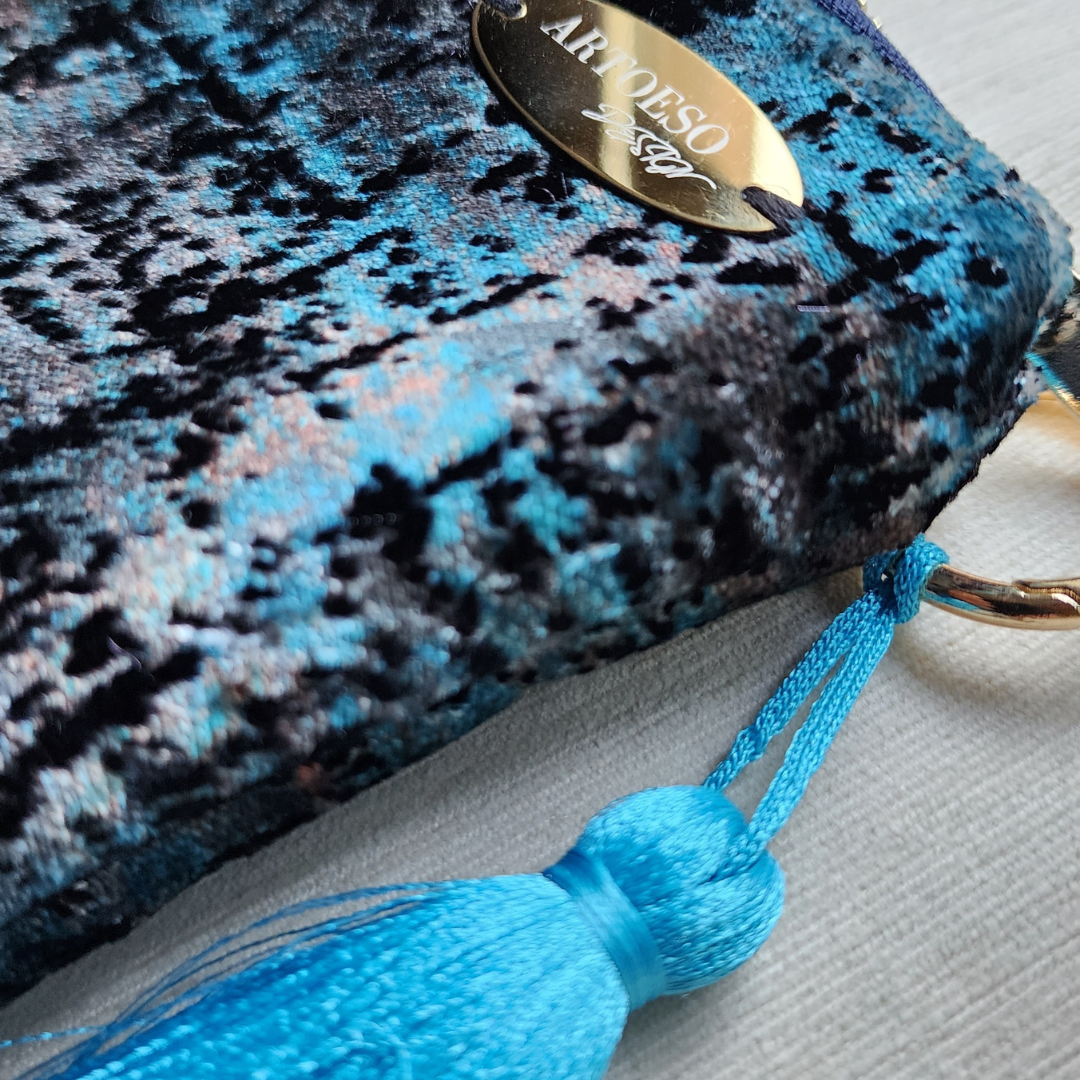 Clutch Çanta: Kadife Mavi