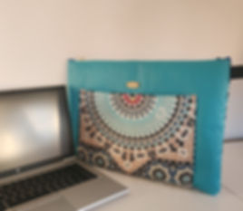 Laptop Çantası - Açık Mavi Hareler