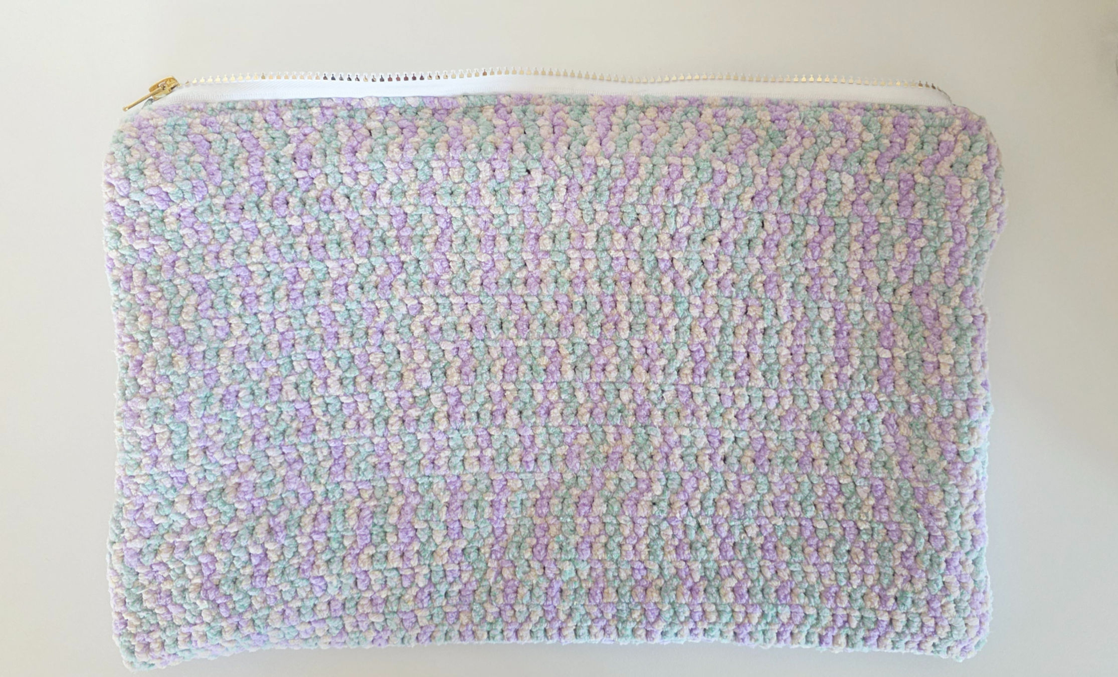 Laptop Çantası - Pufidik Örgü Lila-Yeşil