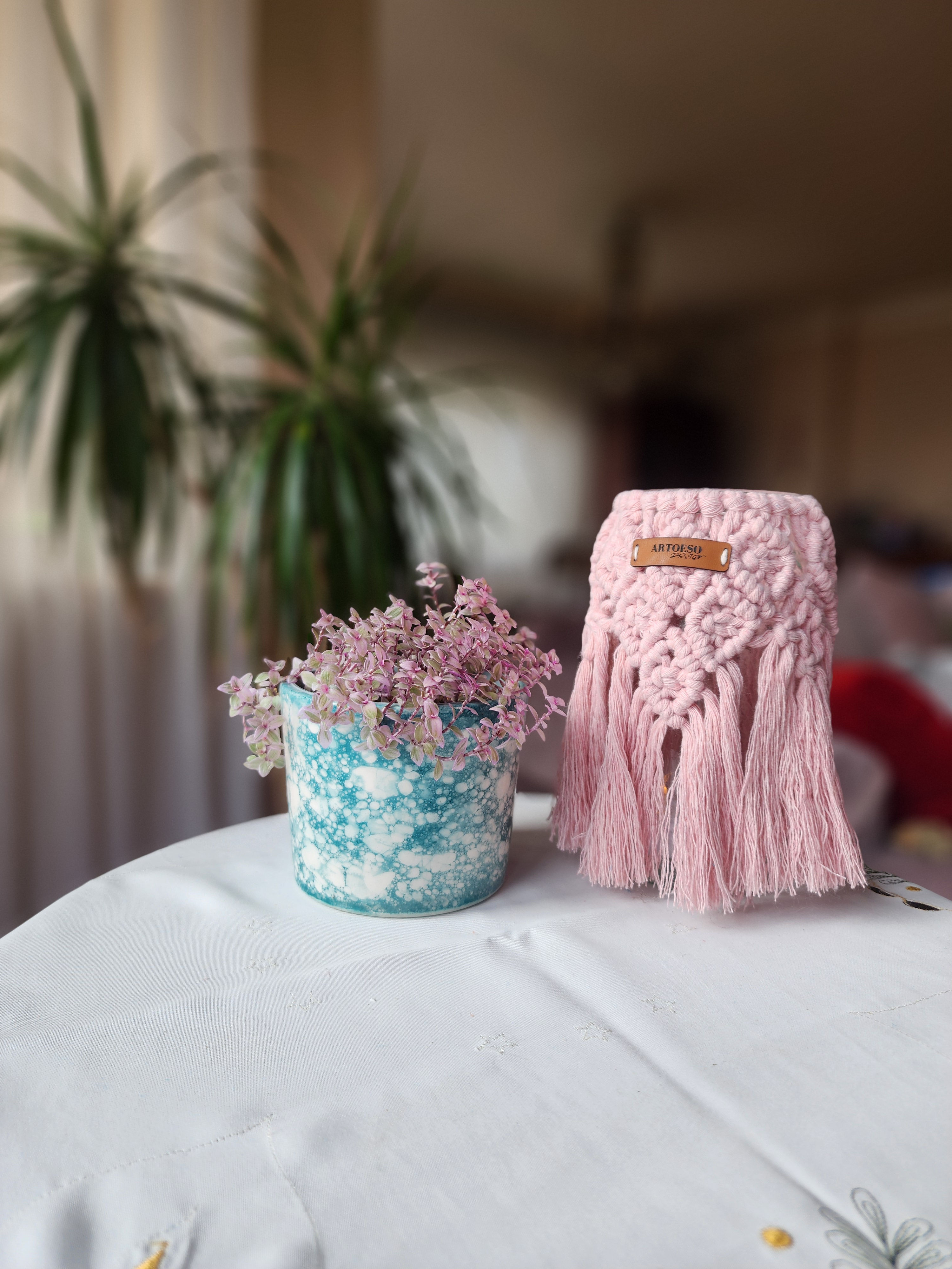 Makrome Mumluk Dekoratif Aydınlatma - M80