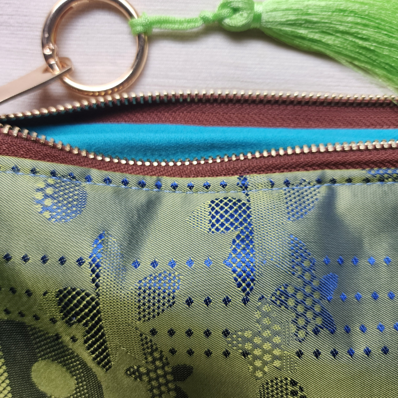 Clutch Bag: Blue Green - Golden