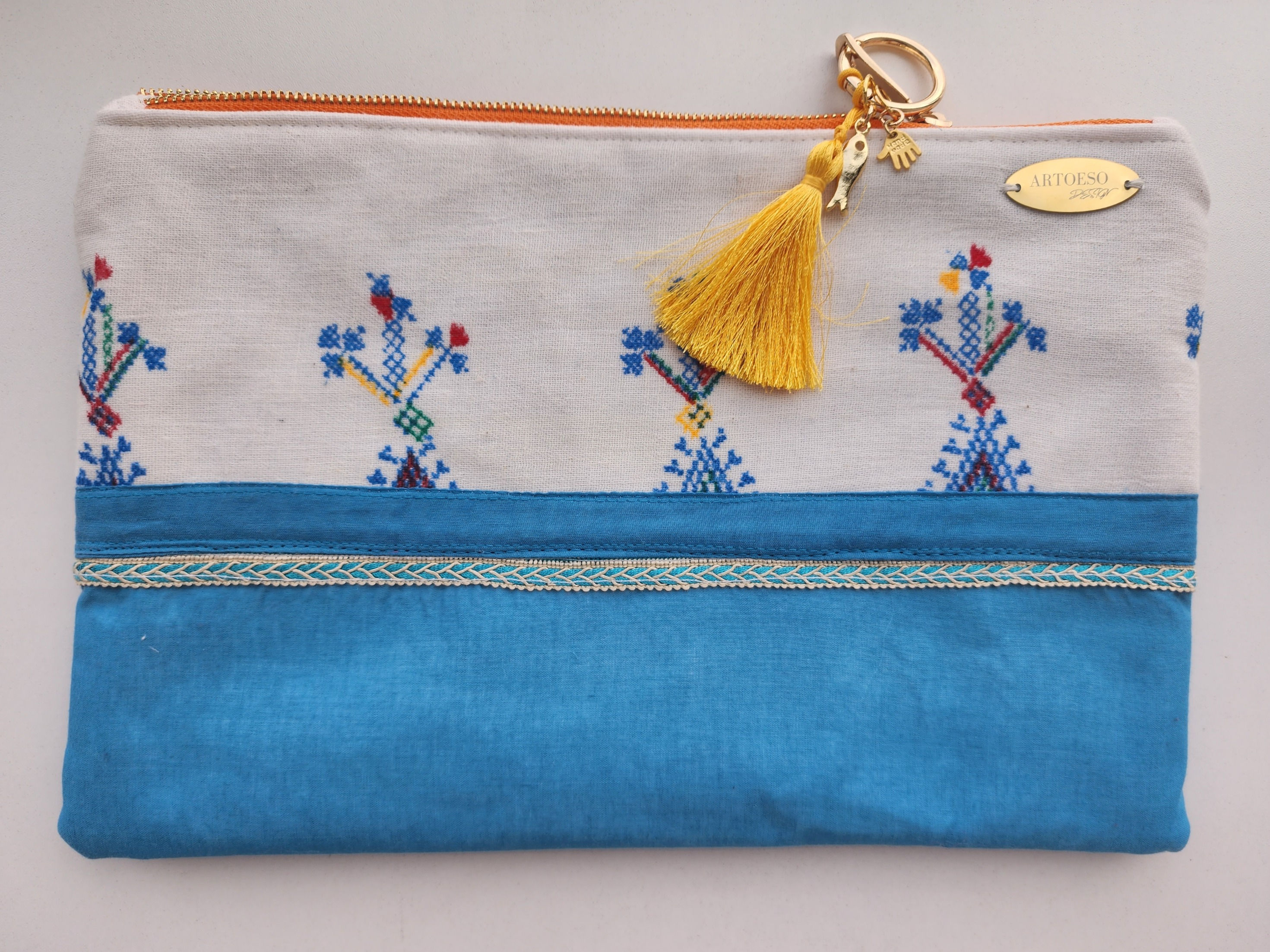Clutch Çanta: Bohem Mavi