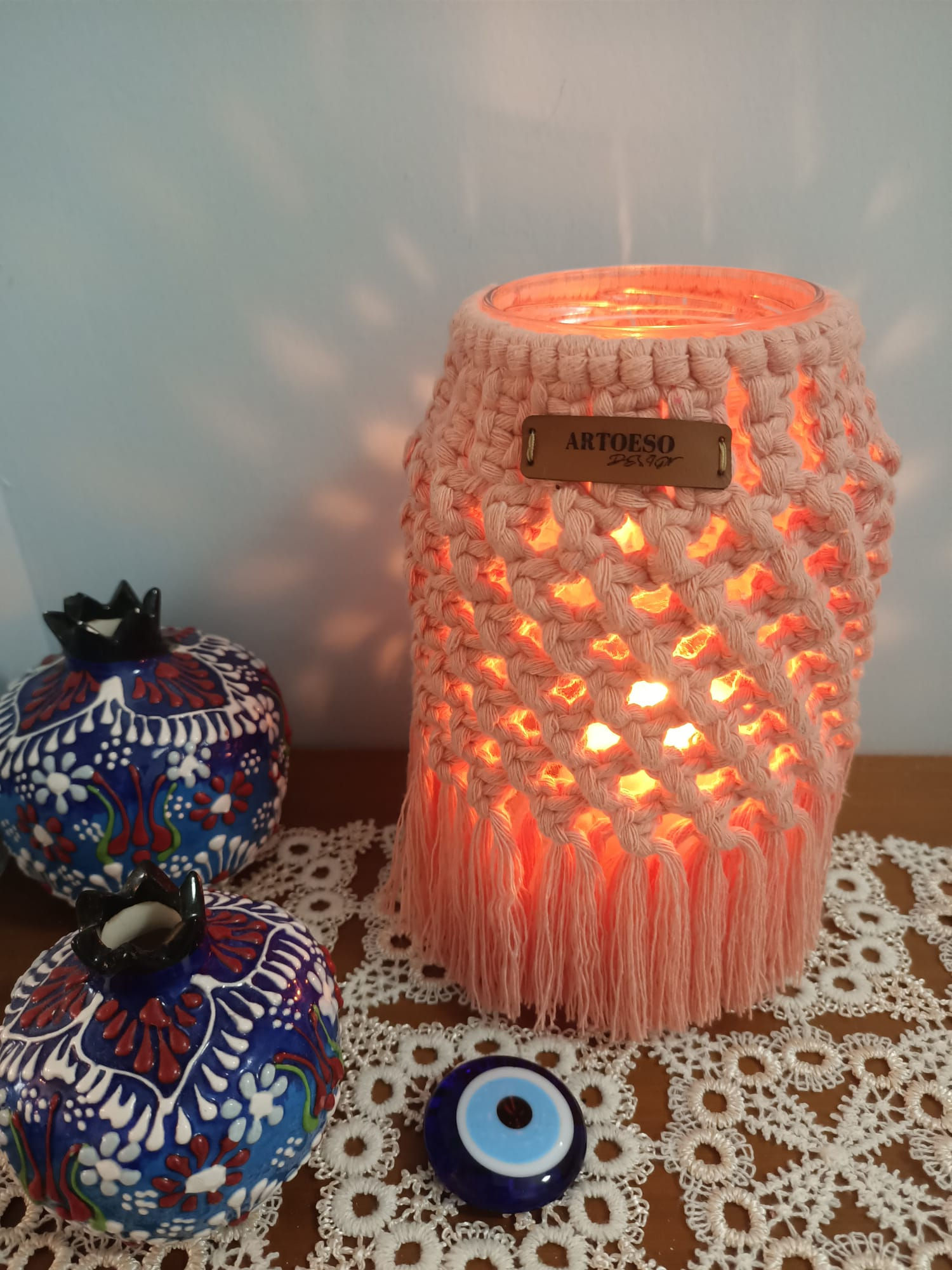 Makrome Mumluk Dekoratif Aydınlatma - M52