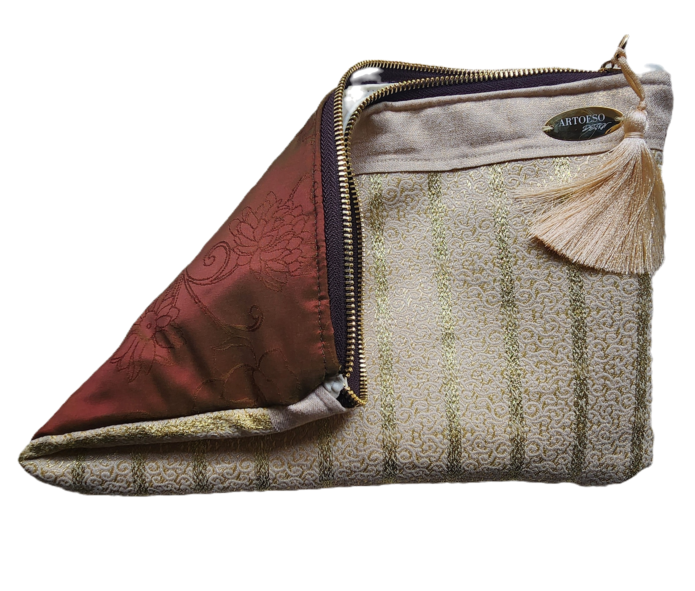 Clutch Çanta: Altın Kahverengi