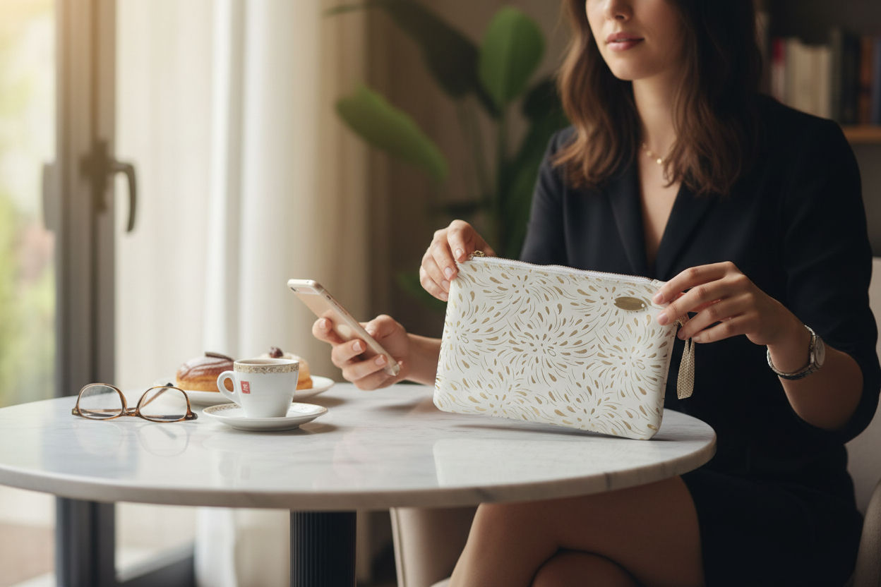 Leather Golden Water Drops Clutch