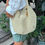 Thumbnail: Beige Straw Knit Bag