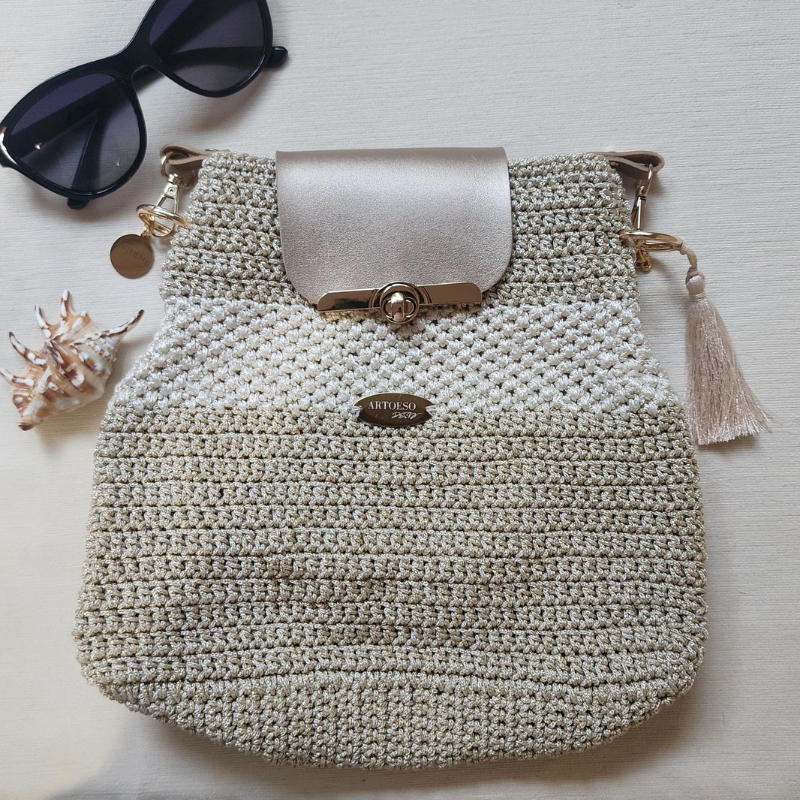 Dore Kapaklı Örgü Omuz Çantası