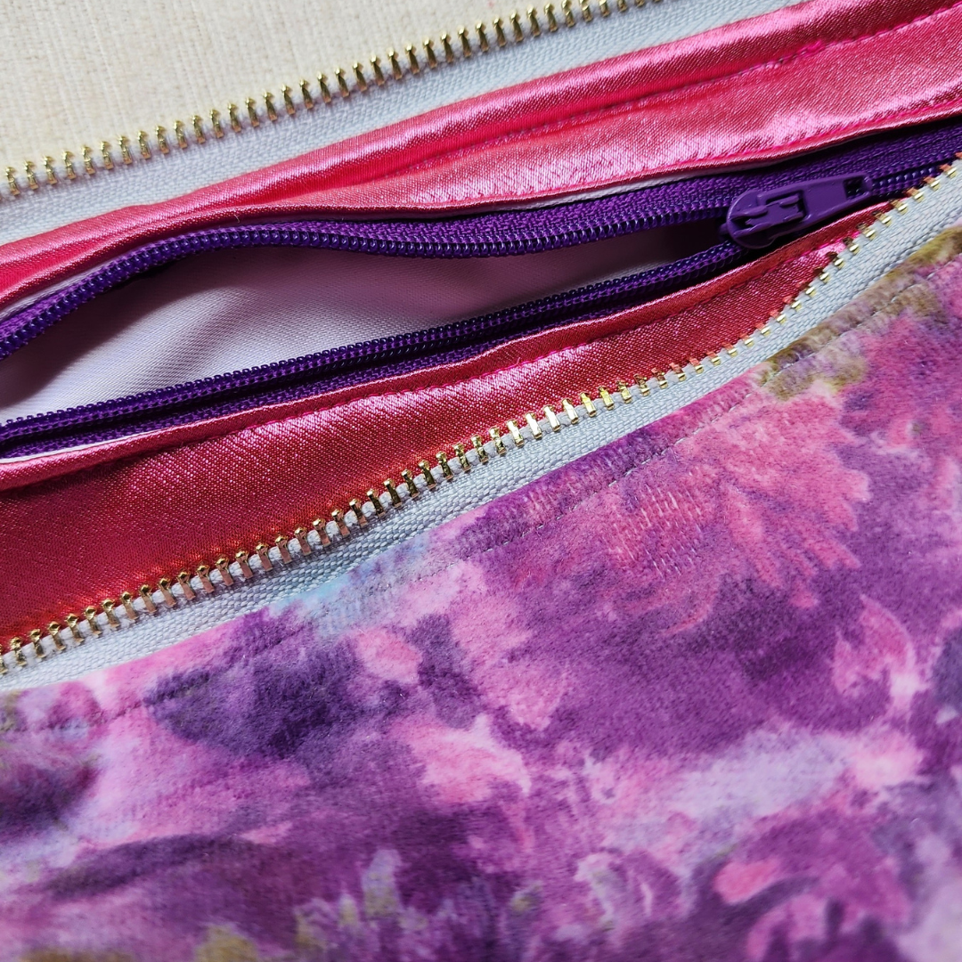 Clutch Çanta: Kadife Mor Pastoral