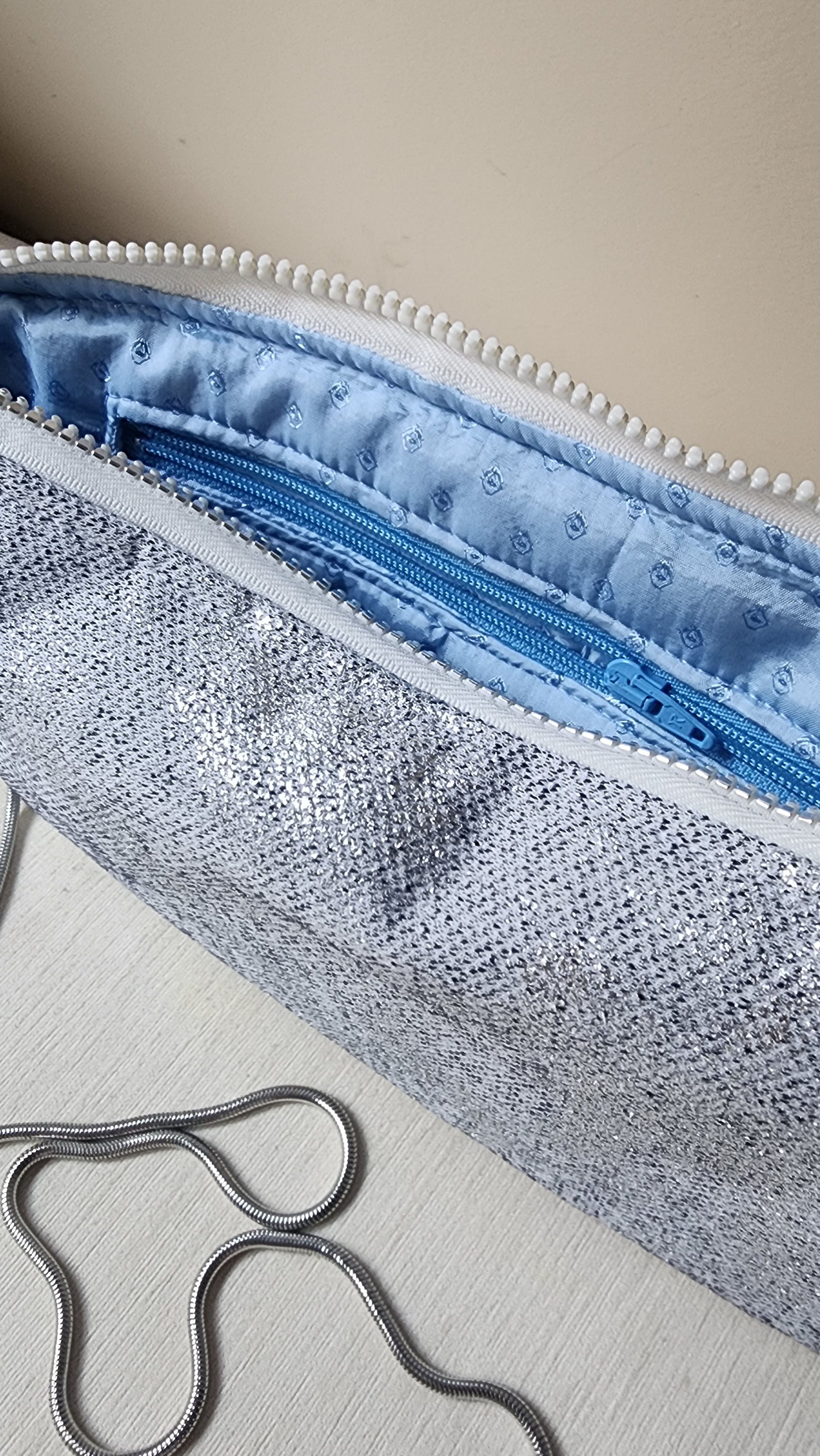 Chain Bag - Silver Baby Blue - Shoulder Bag