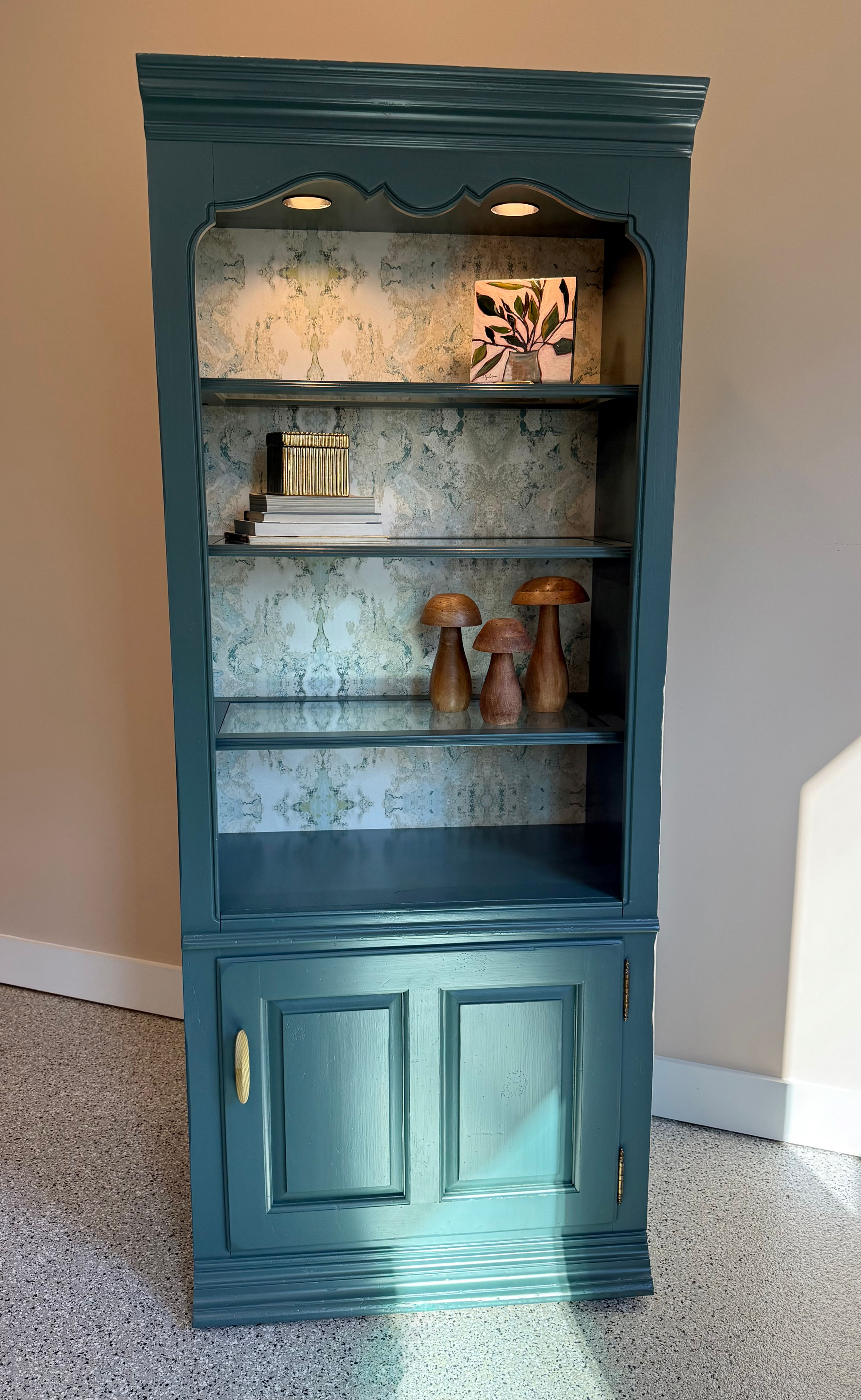 Deep Blue-Green Bookcase
