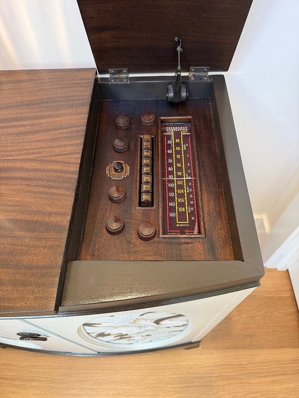 Thumbnail: Pale Sage & Ebony Vintage Radio Cabinet