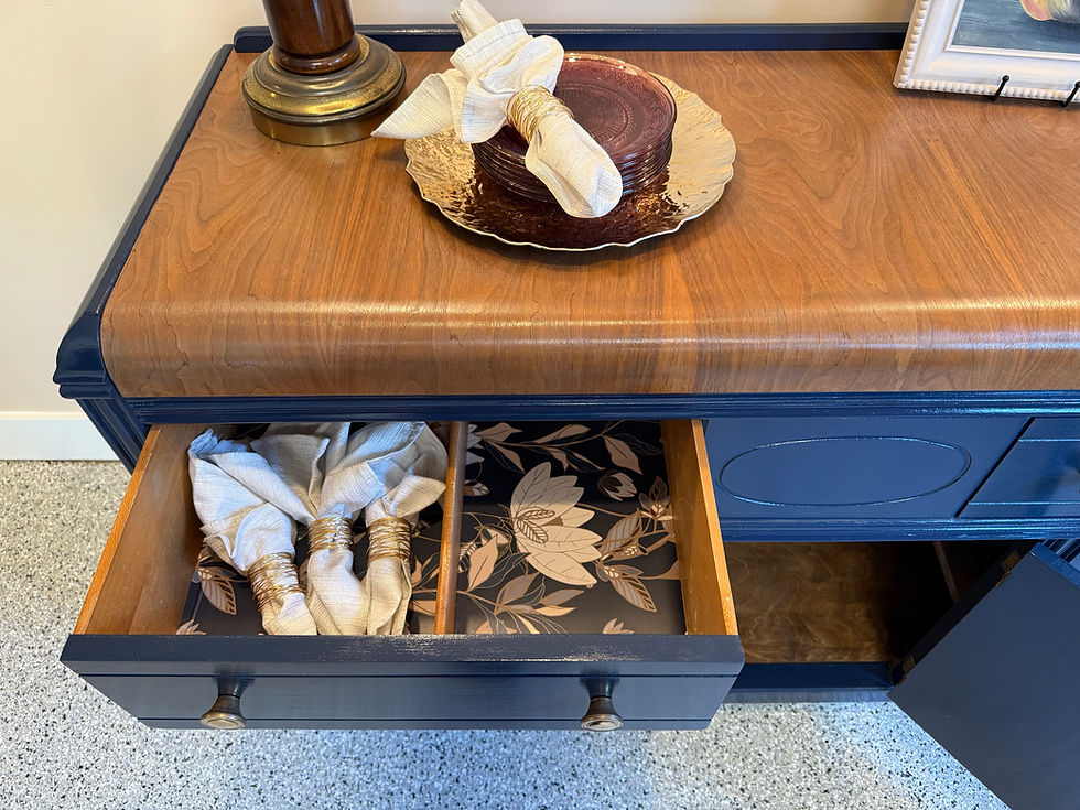 Thumbnail: Walnut & Navy Waterfall Buffet