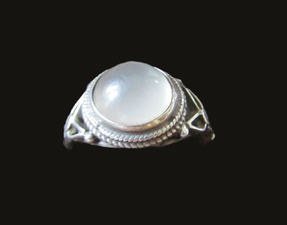 Thumbnail: Arts and Crafts Sterling Silver Moonstone Ring size N
