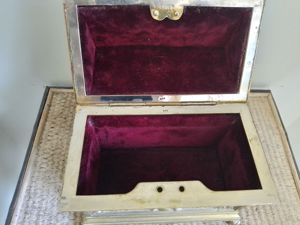 Thumbnail: Rare 19thc Gothic style brass reliquary