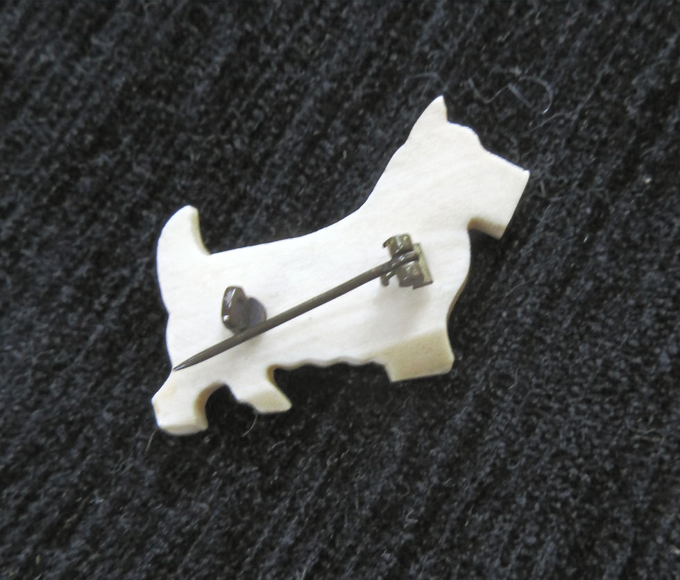 Thumbnail: Vintage Celluloid Scottie Dog Brooch