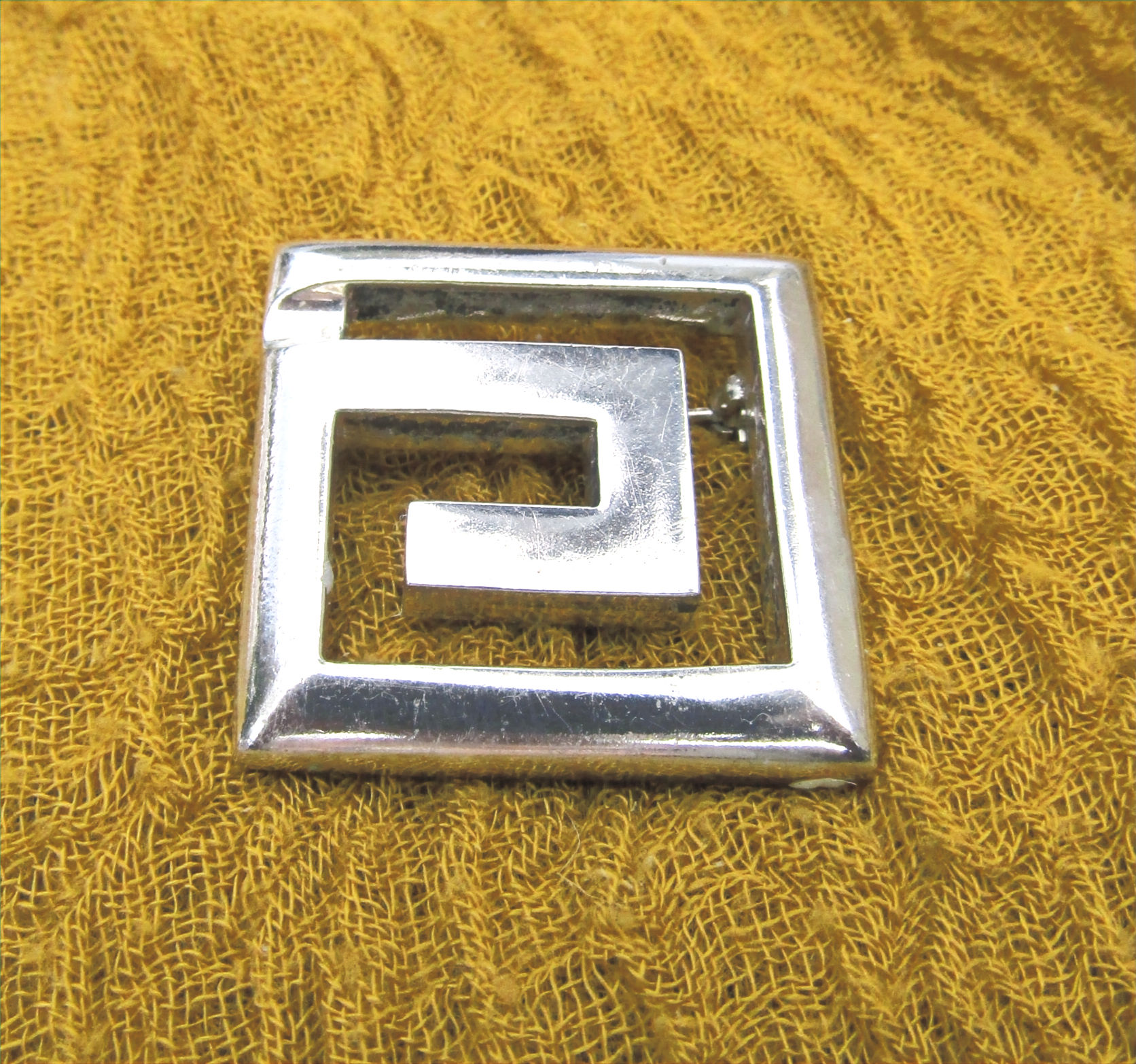 Sterling silver Greek Key Brooch