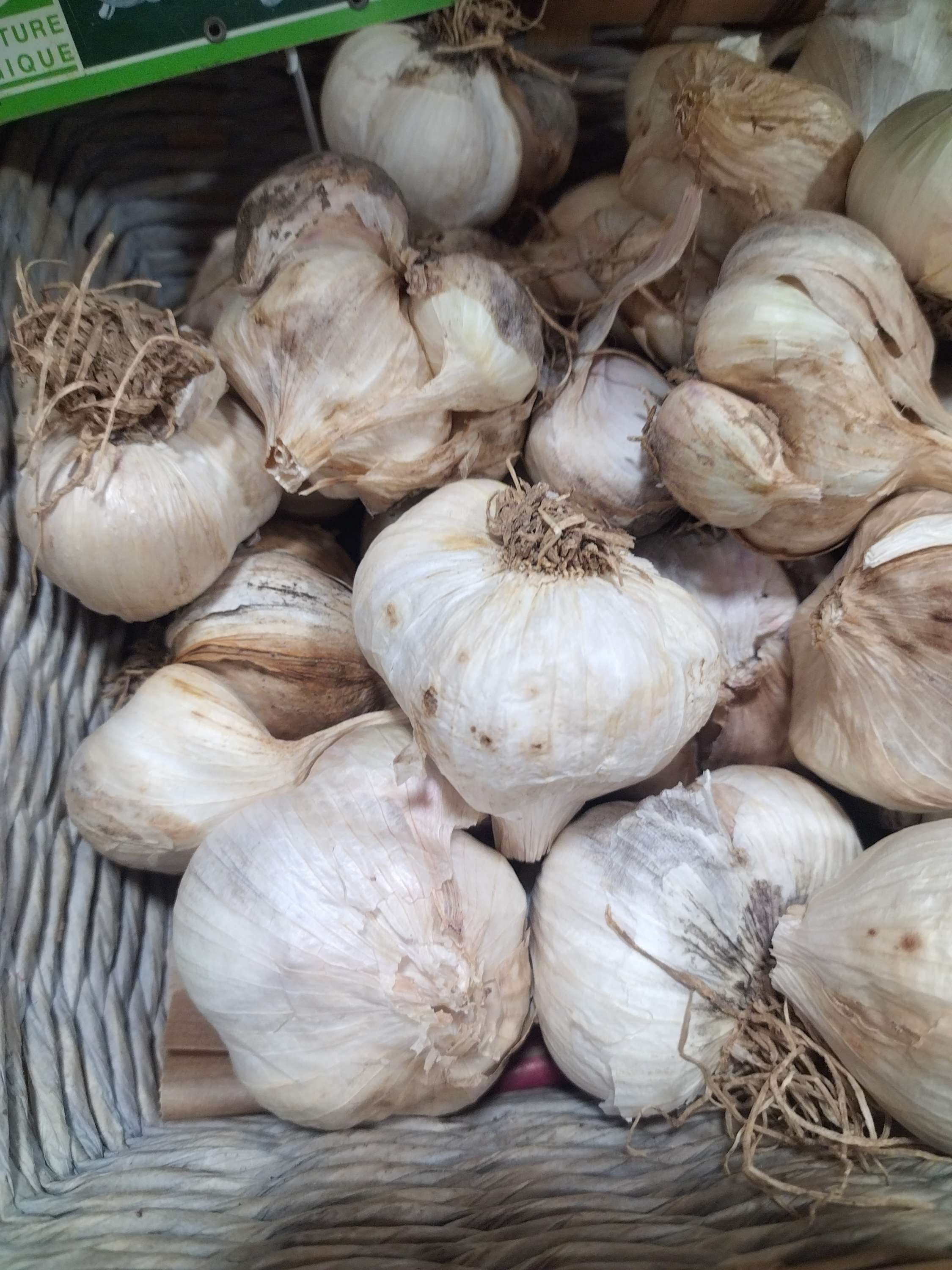 Ail blanc bio,  France , c2 , les 100g