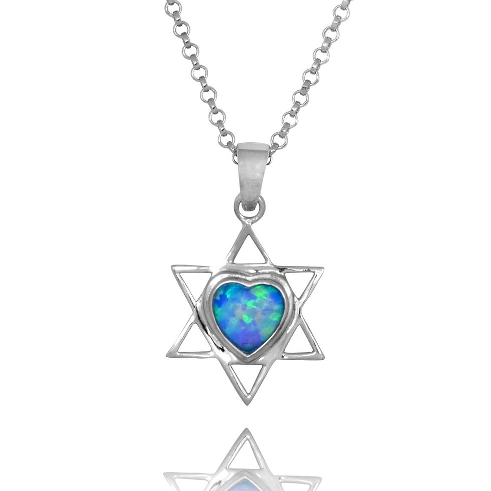 Opal Star of David Necklace