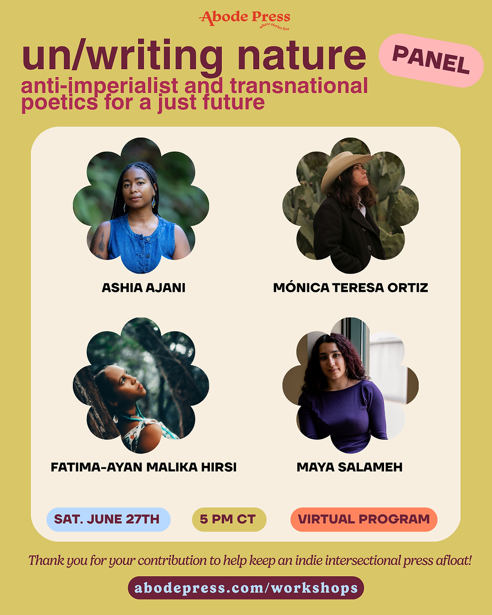 PANEL: un/writing nature: anti-imperialist and transnational poetics for a just future