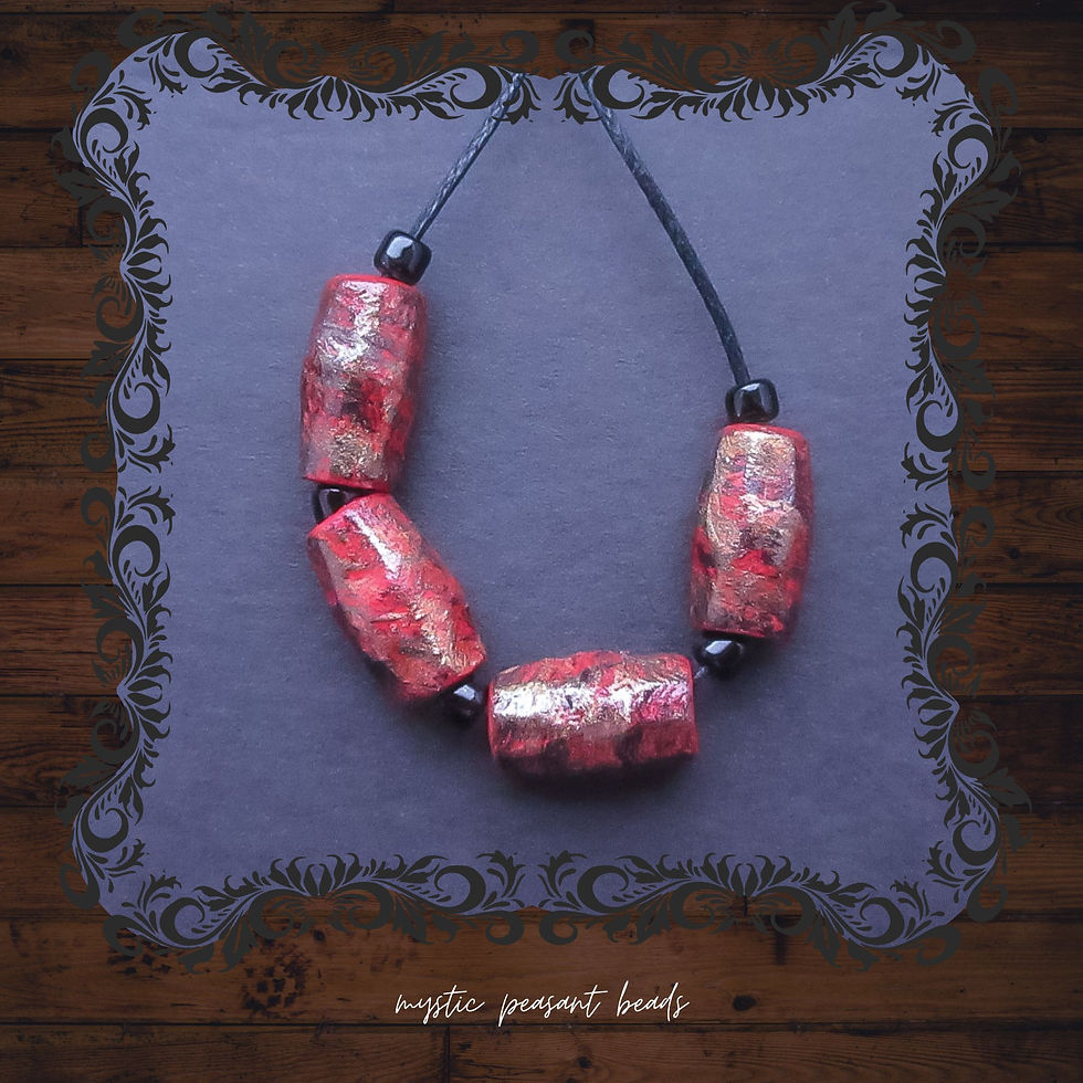 SNEAK PEAK: Painted Paper Beads - Ready For the "MOVING SALE" when I return!
