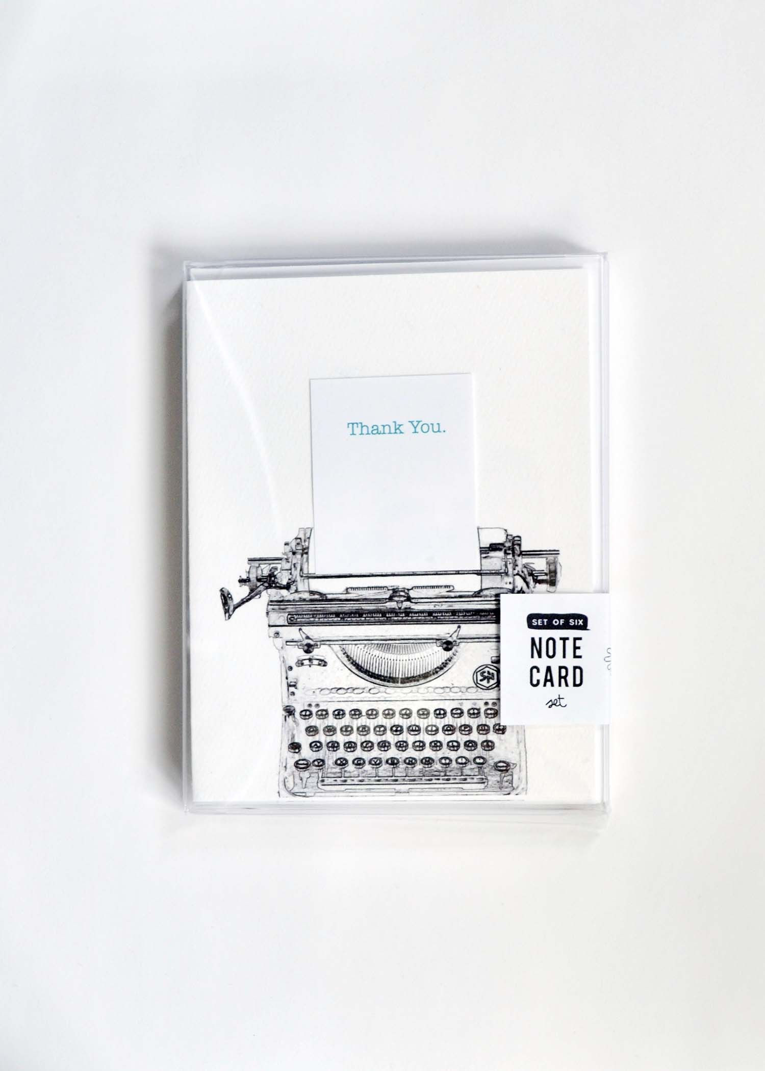 Typewriter thanks Notecard Set