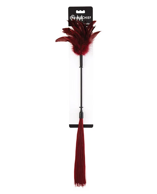 Sex & Mischief Enchanted Feather Tickler- Burgandy