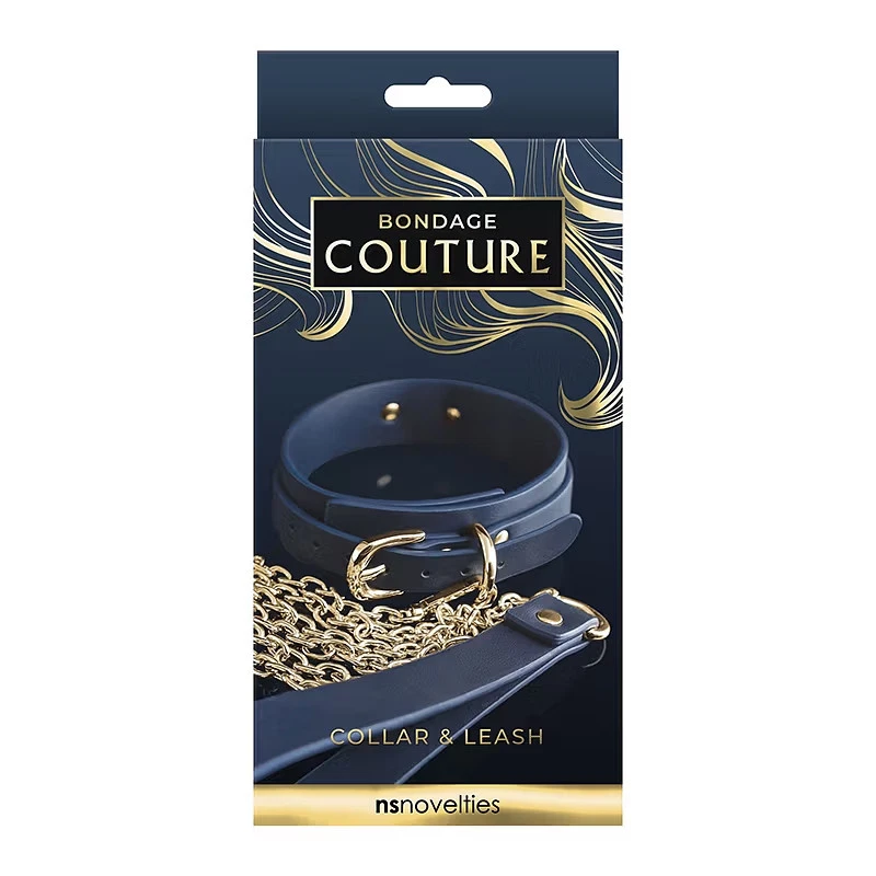 Bondage Couture -Blue Leather Collar & Lead