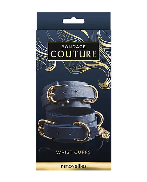 Bondage Couture - Blue Leather Wrist Cuffs