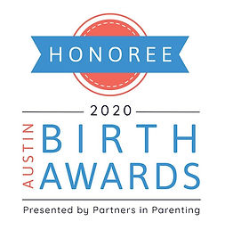2020 Austin Birth Awards Winner badge for best birth professional