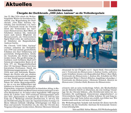 Geschenk Dorfchronik "1000 Jahre Amönau"