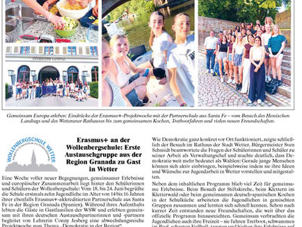 Erasmus+: Erste spanische Austauschgruppe zu Gast in Wetter