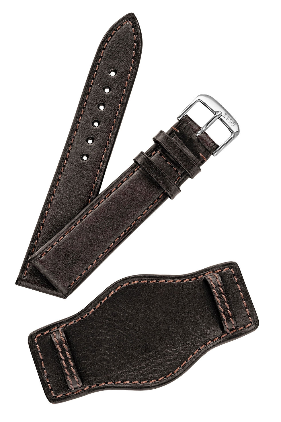 Thumbnail: Rios brand cowhide leather watch strap, size 22/18 mm, RI204MO Tula
