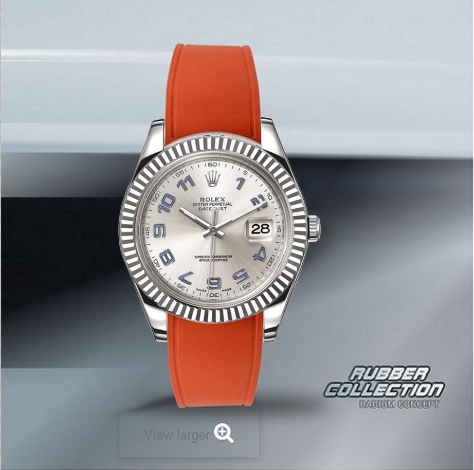 Thumbnail: Radium Concept-Orange rubber watch strap, size 20 mm, model OR-0