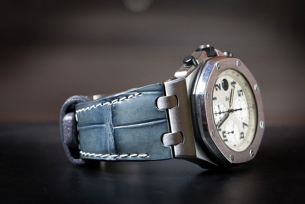 Thumbnail: Hans Stich - Crocodile leather watch strap for Audemars Piguet Offshore