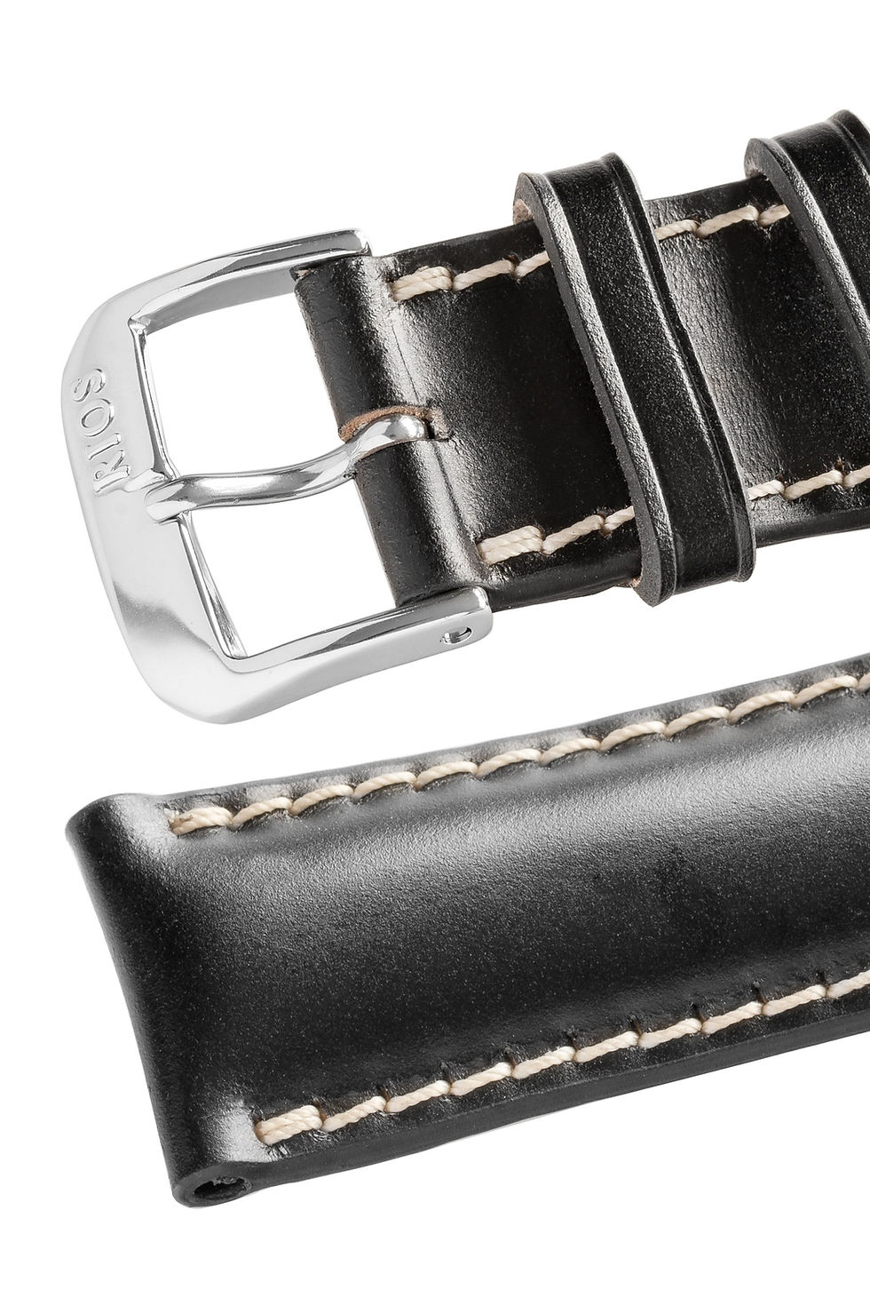 Thumbnail: Rios brand horse leather watch strap, size 22/18 mm, model NEW YORK SHELL CORDOVAN