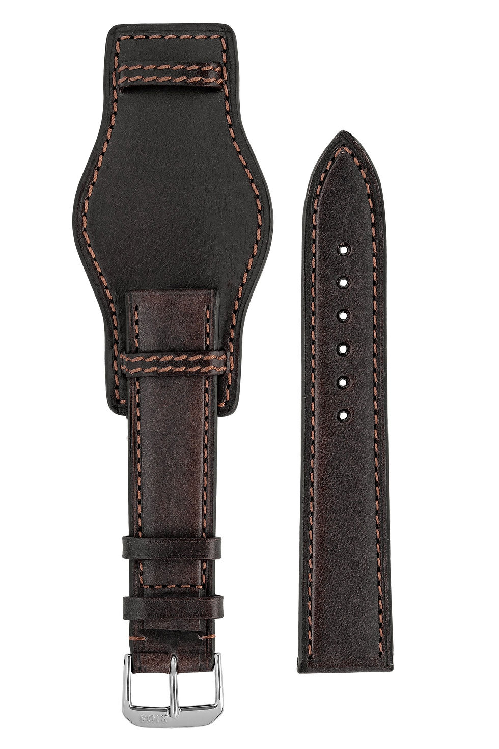 Thumbnail: Rios brand cowhide leather watch strap, size 22/18 mm, RI204MO Tula