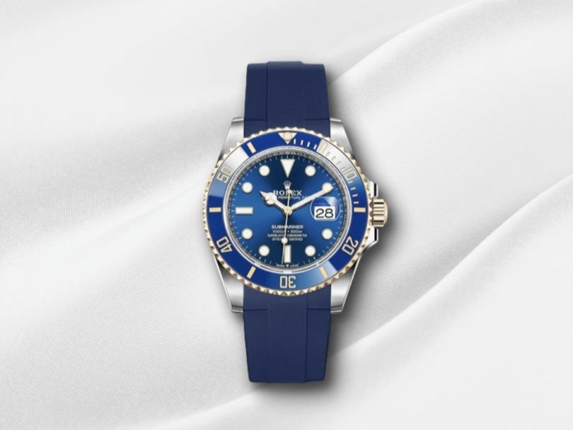 Thumbnail: H21 Premium Rubber Strap with Folding Clasp for the new Submariner 41mm case.