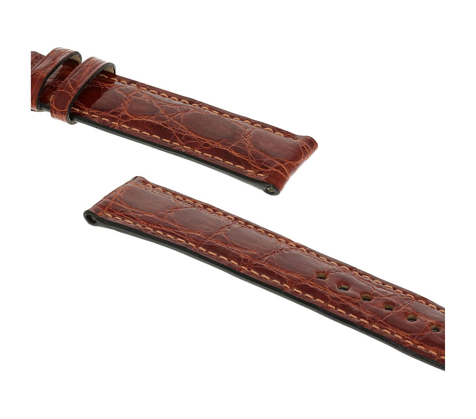 Thumbnail: Crocodile leather watch strap, Rios brand, size 20 mm, Lord model